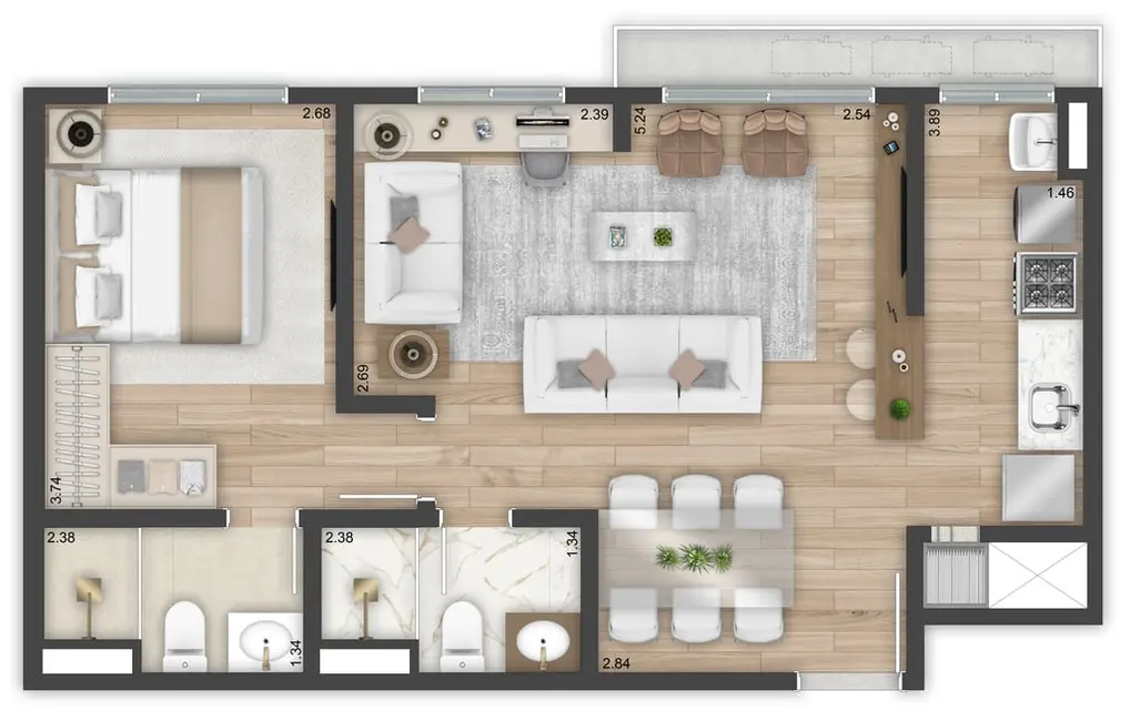 Foto 4 de Apartamento com 3 quartos à venda, 67m2 em São João, Porto Alegre - RS