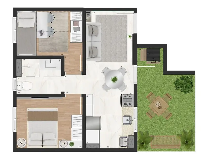 Foto 3 de Apartamento com 1 quarto à venda, 51m2 em Parque Santa Fé, Porto Alegre - RS