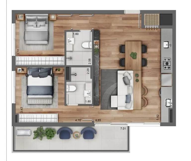 Apartamento com 2 quartos à venda, 76m2 em Petrópolis, Porto Alegre - RS - imagem 7 Foto 7 de Apartamento com 2 quartos à venda, 76m2 em Petrópolis, Porto Alegre - RS