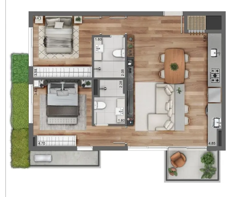 Apartamento com 2 quartos à venda, 76m2 em Petrópolis, Porto Alegre - RS - imagem 6 Foto 6 de Apartamento com 2 quartos à venda, 76m2 em Petrópolis, Porto Alegre - RS