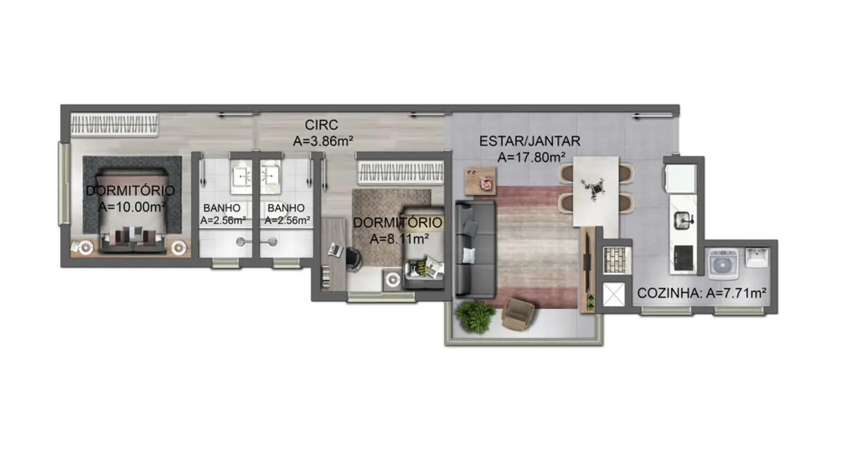 Apartamento com 3 quartos à venda, 85m2 em Bela Vista, Porto Alegre - RS - imagem 6 Foto 6 de Apartamento com 3 quartos à venda, 85m2 em Bela Vista, Porto Alegre - RS