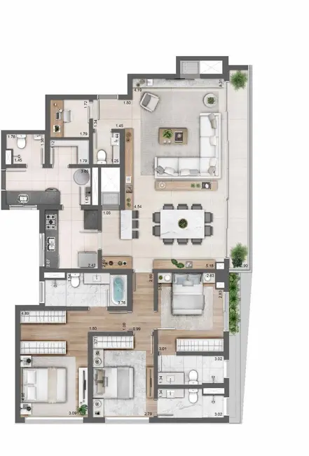 Foto 5 de Apartamento com 3 quartos à venda, 243m2 em Jardim Europa, Porto Alegre - RS