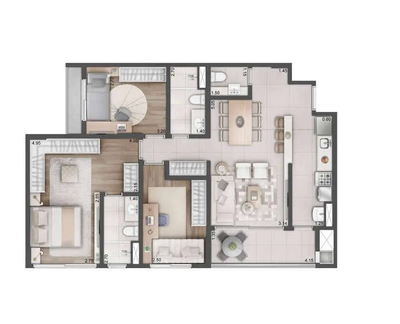 Foto 7 de Apartamento com 3 quartos à venda, 93m2 em Boa Vista, Porto Alegre - RS