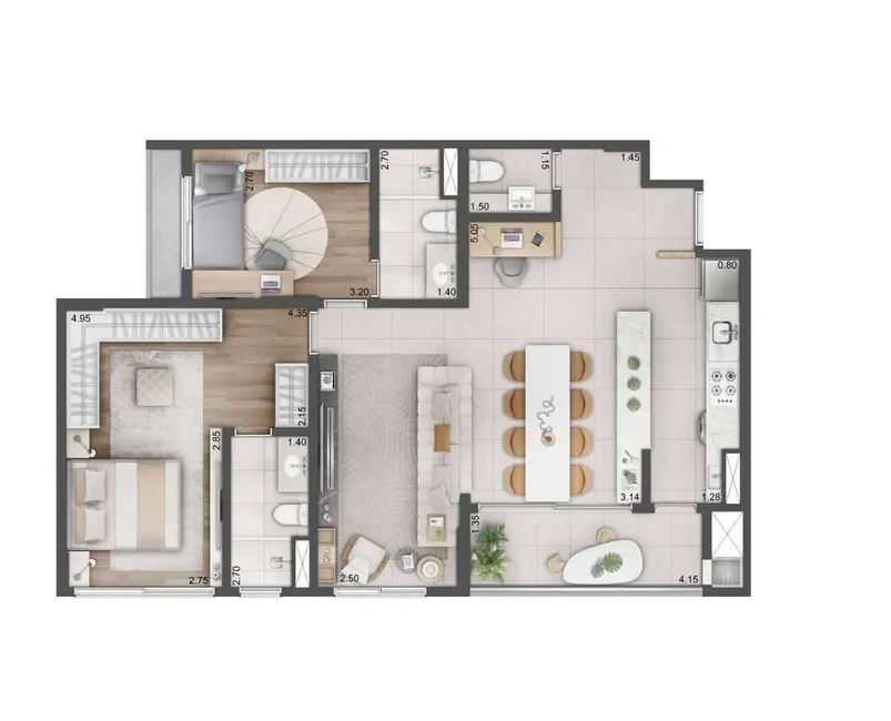 Apartamento com 2 quartos à venda, 69m2 em Boa Vista, Porto Alegre - RS - imagem 8 Foto 8 de Apartamento com 2 quartos à venda, 69m2 em Boa Vista, Porto Alegre - RS