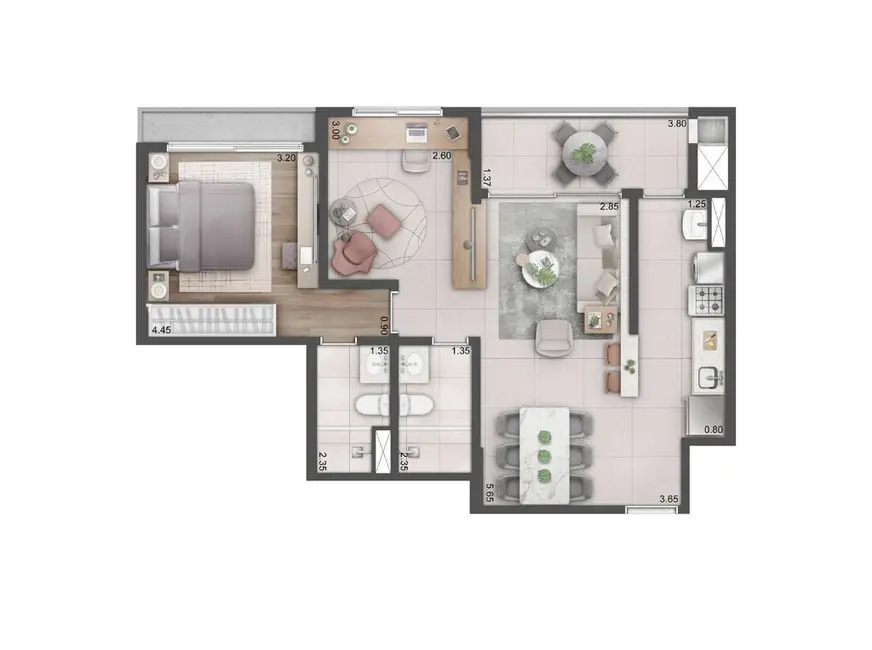 Apartamento com 2 quartos à venda, 69m2 em Boa Vista, Porto Alegre - RS - imagem 6 Foto 6 de Apartamento com 2 quartos à venda, 69m2 em Boa Vista, Porto Alegre - RS