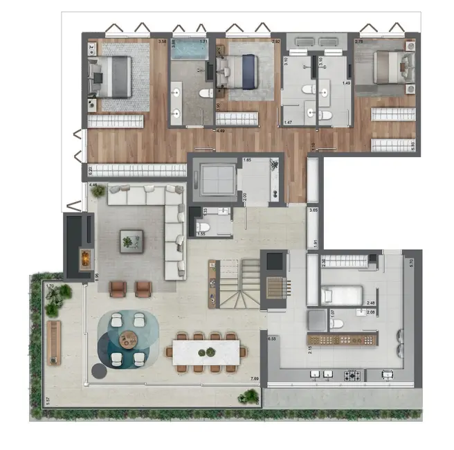 Foto 9 de Apartamento com 3 quartos à venda, 309m2 em Três Figueiras, Porto Alegre - RS