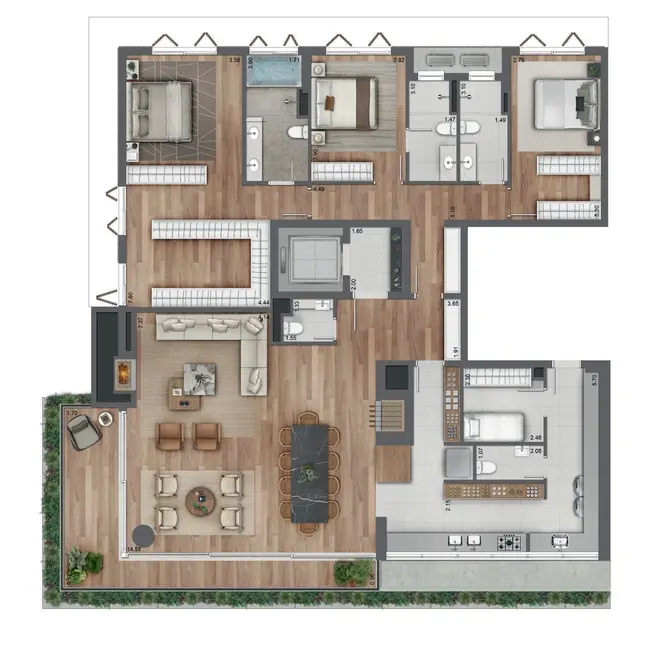 Foto 6 de Apartamento com 3 quartos à venda, 309m2 em Três Figueiras, Porto Alegre - RS