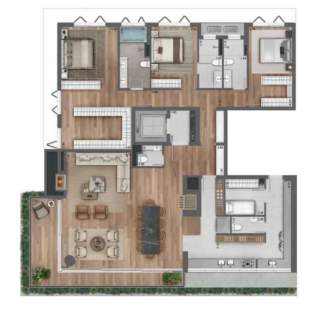 Foto 6 de Apartamento com 3 quartos à venda, 232m2 em Três Figueiras, Porto Alegre - RS