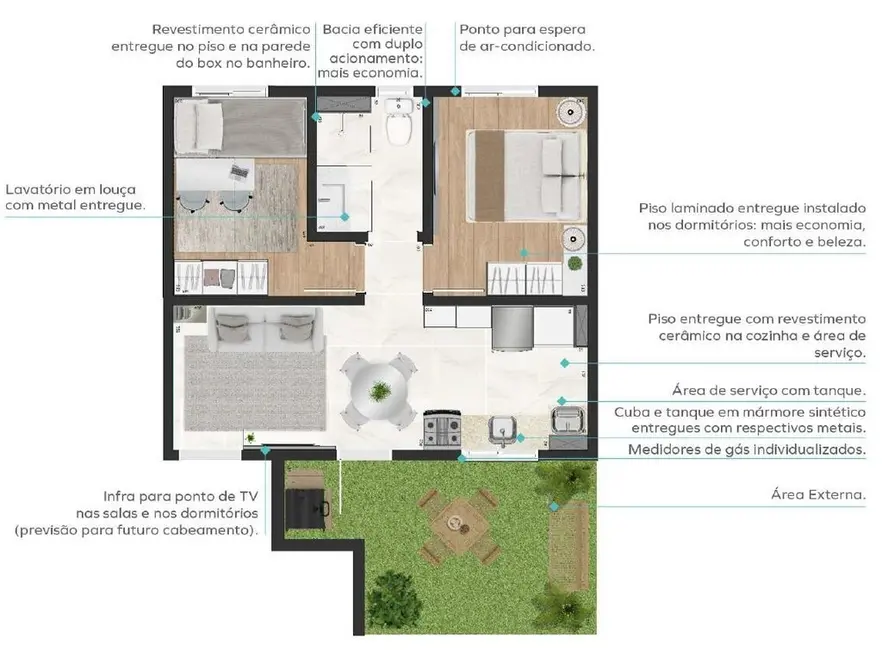 Foto 3 de Apartamento com 2 quartos à venda, 39m2 em Parque Santa Fé, Porto Alegre - RS