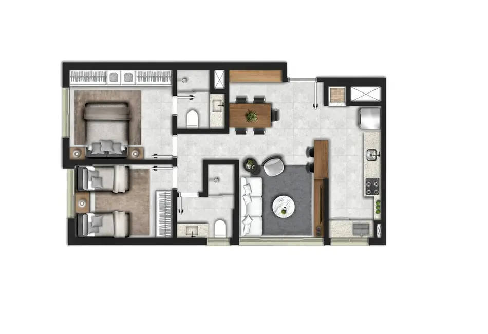 Foto 1 de Apartamento com 2 quartos à venda, 62m2 em Cristo Redentor, Porto Alegre - RS