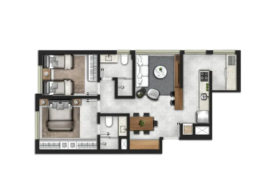 Foto 2 de Apartamento com 2 quartos à venda, 62m2 em Cristo Redentor, Porto Alegre - RS
