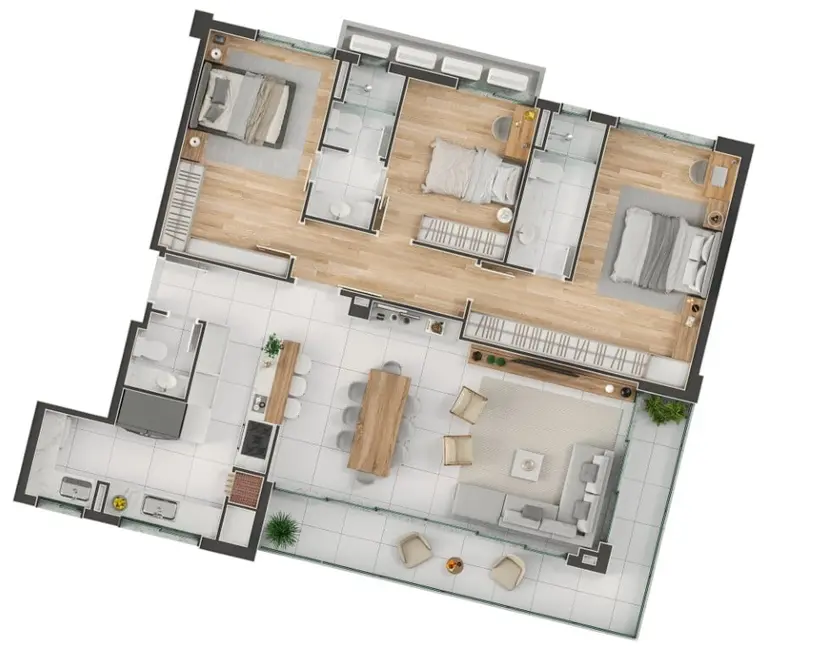 Apartamento com 3 quartos à venda, 120m2 em Auxiliadora, Porto Alegre - RS - imagem 6 Foto 6 de Apartamento com 3 quartos à venda, 120m2 em Auxiliadora, Porto Alegre - RS