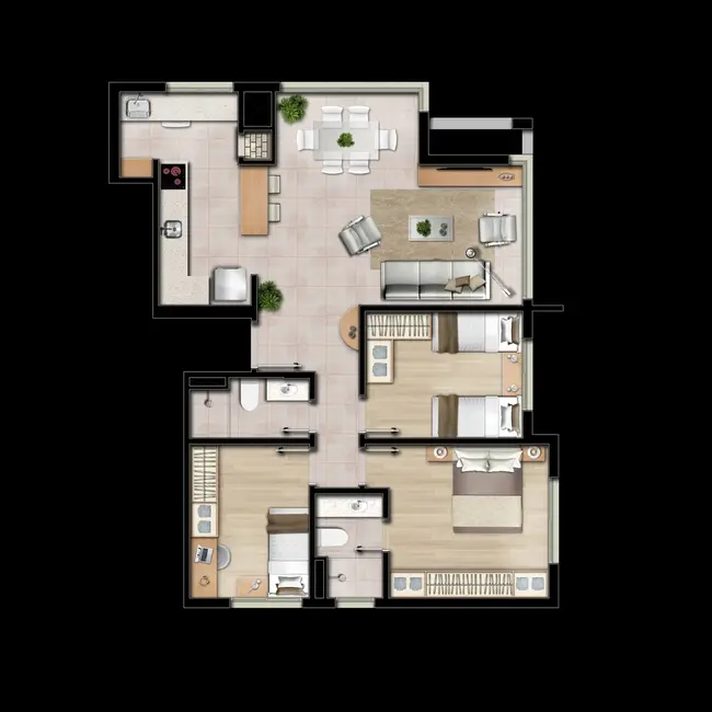 Apartamento com 3 quartos à venda, 94m2 em Cristo Redentor, Porto Alegre - RS - imagem 3 Foto 3 de Apartamento com 3 quartos à venda, 94m2 em Cristo Redentor, Porto Alegre - RS