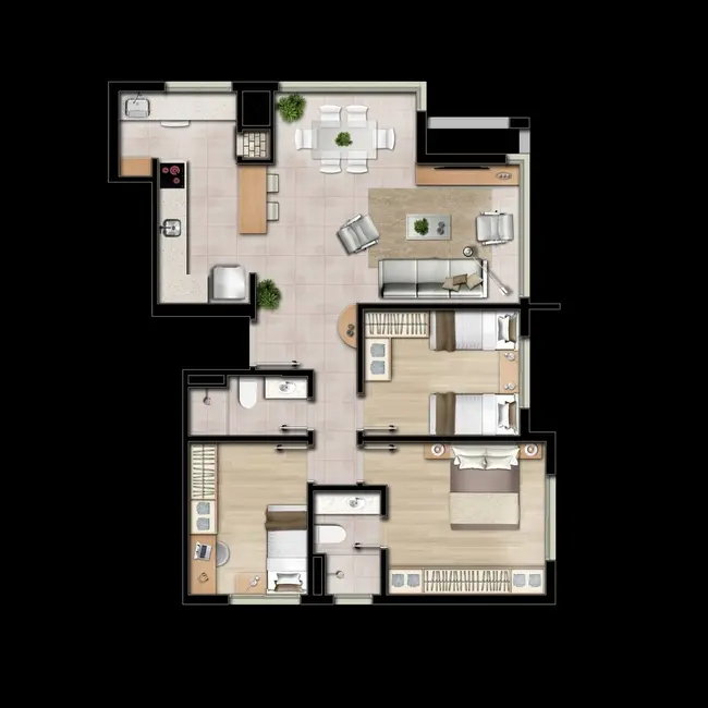 Apartamento com 2 quartos à venda, 62m2 em Cristo Redentor, Porto Alegre - RS - imagem 3 Foto 3 de Apartamento com 2 quartos à venda, 62m2 em Cristo Redentor, Porto Alegre - RS