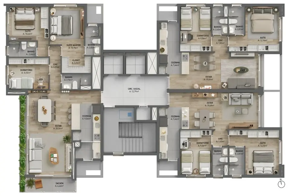 Apartamento com 2 quartos à venda, 67m2 em Petrópolis, Porto Alegre - RS - imagem 4 Foto 4 de Apartamento com 2 quartos à venda, 67m2 em Petrópolis, Porto Alegre - RS