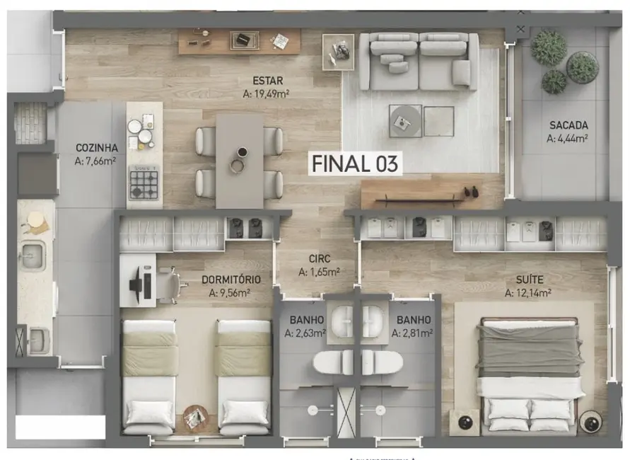 Apartamento com 2 quartos à venda, 67m2 em Petrópolis, Porto Alegre - RS - imagem 9 Foto 9 de Apartamento com 2 quartos à venda, 67m2 em Petrópolis, Porto Alegre - RS