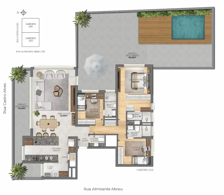 Apartamento com 3 quartos à venda, 199m2 em Moinhos de Vento, Porto Alegre - RS - imagem 7 Foto 7 de Apartamento com 3 quartos à venda, 199m2 em Moinhos de Vento, Porto Alegre - RS