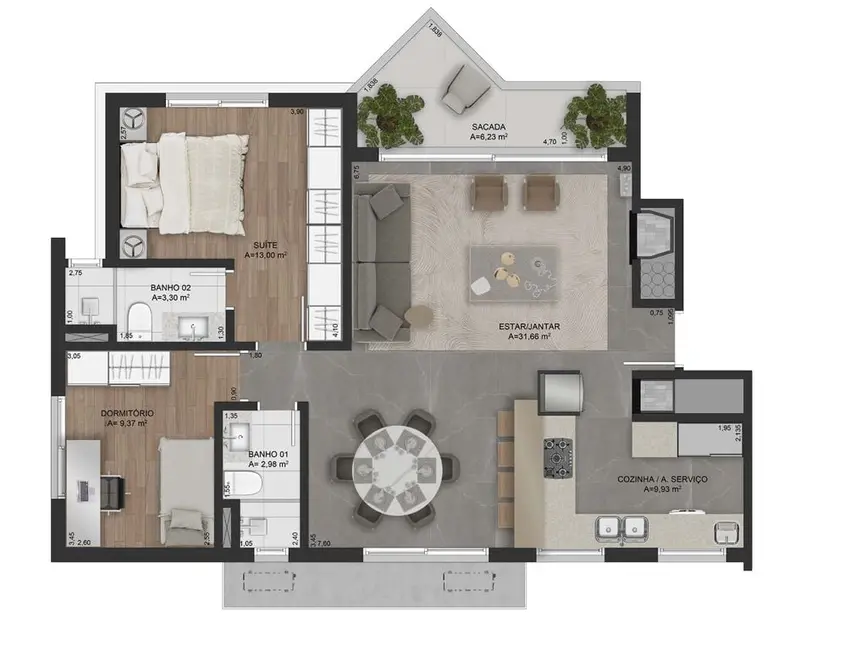 Foto 2 de Apartamento com 2 quartos à venda, 79m2 em Mont Serrat, Porto Alegre - RS