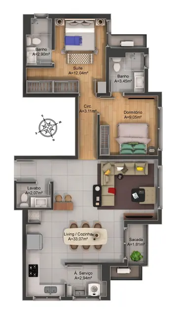 Apartamento com 3 quartos à venda, 110m2 em Petrópolis, Porto Alegre - RS - imagem 4 Foto 4 de Apartamento com 3 quartos à venda, 110m2 em Petrópolis, Porto Alegre - RS