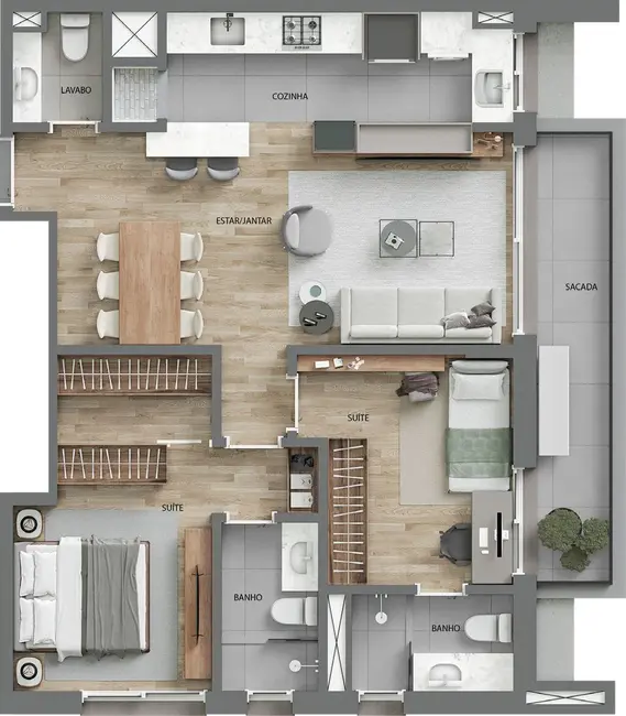 Apartamento com 2 quartos à venda, 126m2 em Moinhos de Vento, Porto Alegre - RS - imagem 8 Foto 8 de Apartamento com 2 quartos à venda, 126m2 em Moinhos de Vento, Porto Alegre - RS