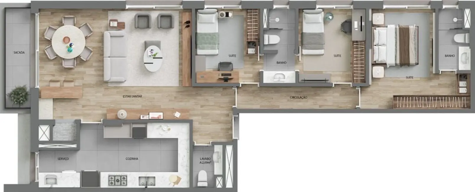 Apartamento com 2 quartos à venda, 126m2 em Moinhos de Vento, Porto Alegre - RS - imagem 9 Foto 9 de Apartamento com 2 quartos à venda, 126m2 em Moinhos de Vento, Porto Alegre - RS