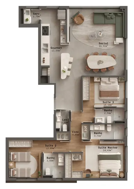 Apartamento com 3 quartos à venda, 144m2 em Petrópolis, Porto Alegre - RS - imagem 4 Foto 4 de Apartamento com 3 quartos à venda, 144m2 em Petrópolis, Porto Alegre - RS