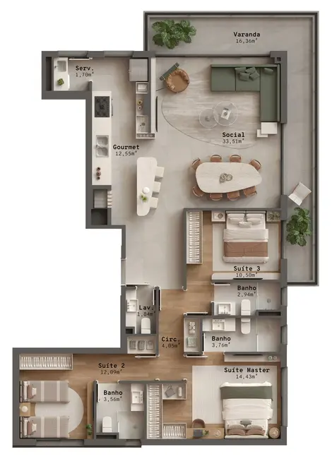 Apartamento com 3 quartos à venda, 144m2 em Petrópolis, Porto Alegre - RS - imagem 5 Foto 5 de Apartamento com 3 quartos à venda, 144m2 em Petrópolis, Porto Alegre - RS