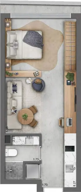 Foto 6 de Apartamento com 1 quarto à venda, 41m2 em Azenha, Porto Alegre - RS