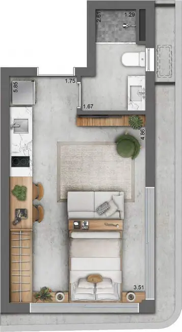 Apartamento com 1 quarto à venda, 49m2 em Azenha, Porto Alegre - RS - imagem 5 Foto 5 de Apartamento com 1 quarto à venda, 49m2 em Azenha, Porto Alegre - RS