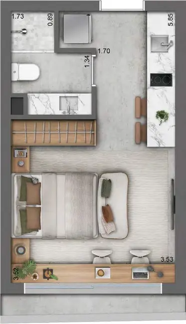 Apartamento com 1 quarto à venda, 49m2 em Azenha, Porto Alegre - RS - imagem 4 Foto 4 de Apartamento com 1 quarto à venda, 49m2 em Azenha, Porto Alegre - RS