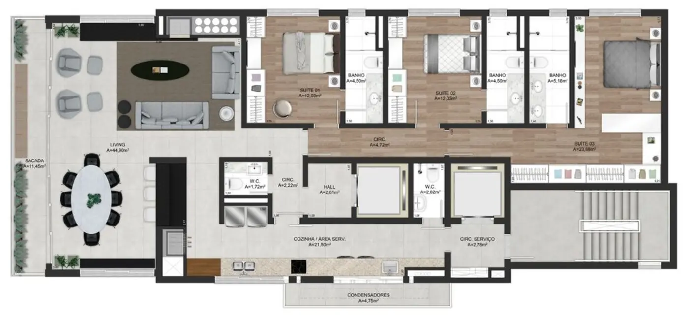 Apartamento com 3 quartos à venda, 184m2 em Moinhos de Vento, Porto Alegre - RS - imagem 5 Foto 5 de Apartamento com 3 quartos à venda, 184m2 em Moinhos de Vento, Porto Alegre - RS