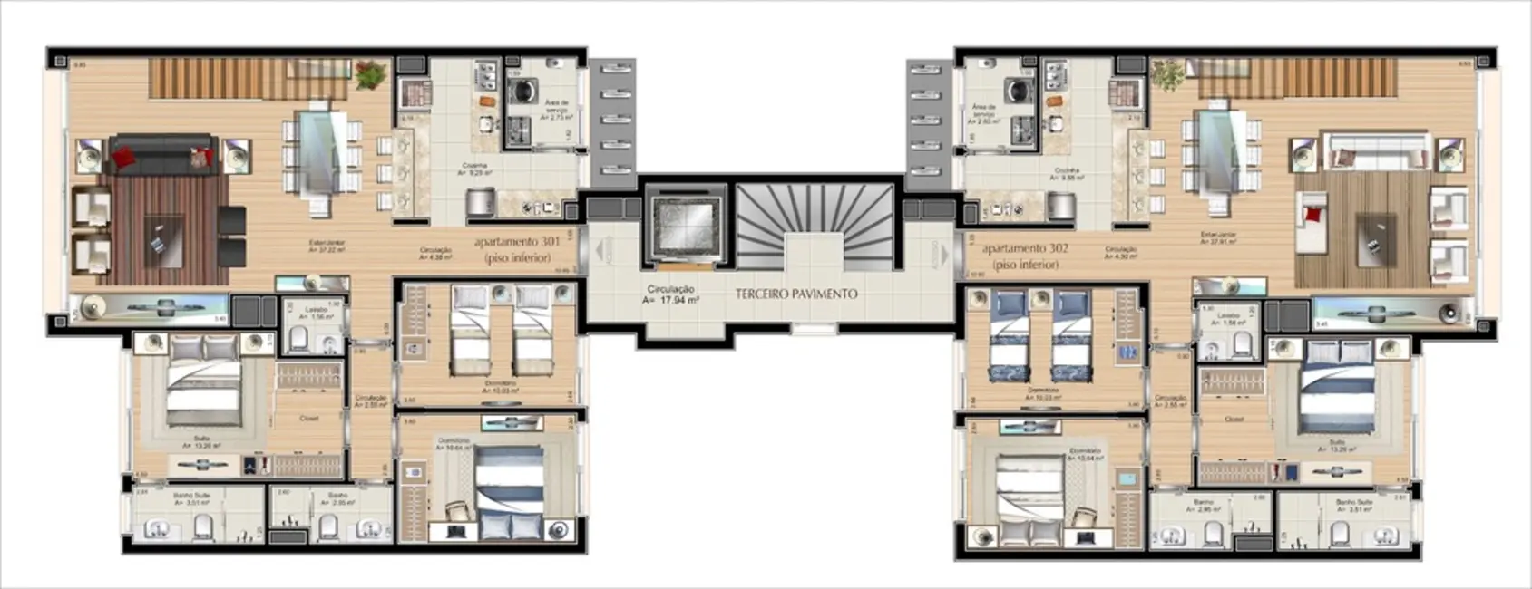 Foto 3 de Apartamento com 3 quartos à venda, 213m2 em Chácara das Pedras, Porto Alegre - RS