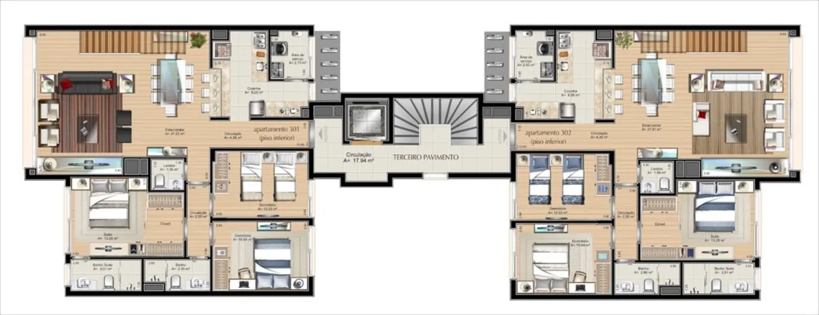 Foto 3 de Apartamento com 3 quartos à venda, 122m2 em Chácara das Pedras, Porto Alegre - RS