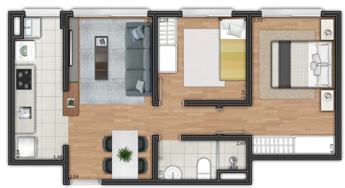 Foto 6 de Apartamento com 1 quarto à venda, 38m2 em Vila Nova, Porto Alegre - RS