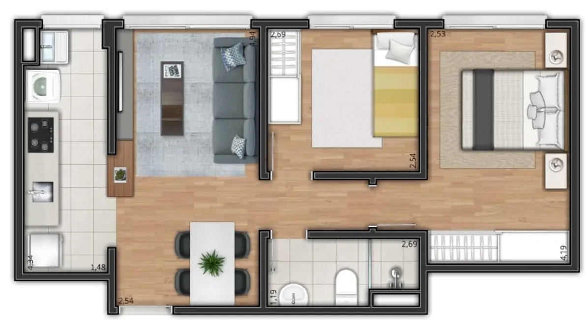 Foto 6 de Apartamento com 2 quartos à venda, 50m2 em Vila Nova, Porto Alegre - RS