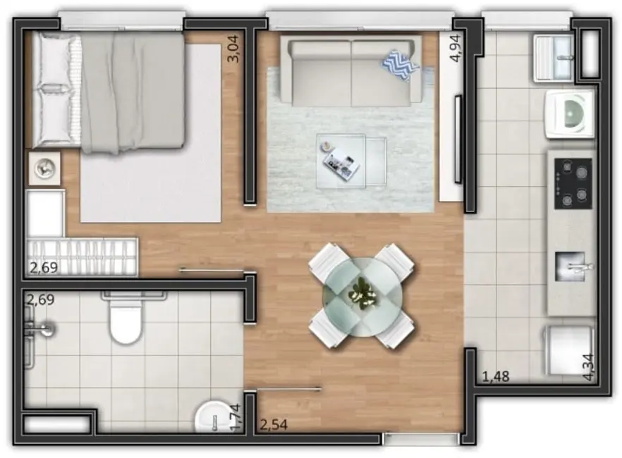 Foto 3 de Apartamento com 2 quartos à venda, 50m2 em Vila Nova, Porto Alegre - RS