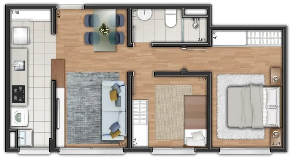 Foto 7 de Apartamento com 1 quarto à venda, 37m2 em Vila Nova, Porto Alegre - RS