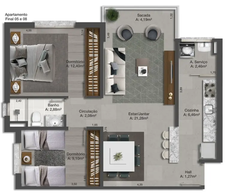 Foto 3 de Apartamento com 3 quartos à venda, 91m2 em Teresópolis, Porto Alegre - RS