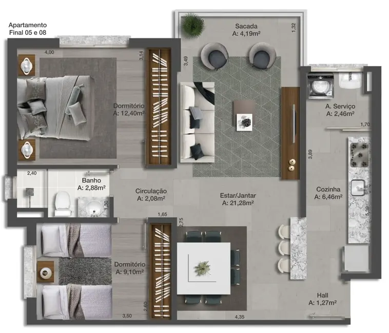 Foto 3 de Apartamento com 2 quartos à venda, 76m2 em Teresópolis, Porto Alegre - RS