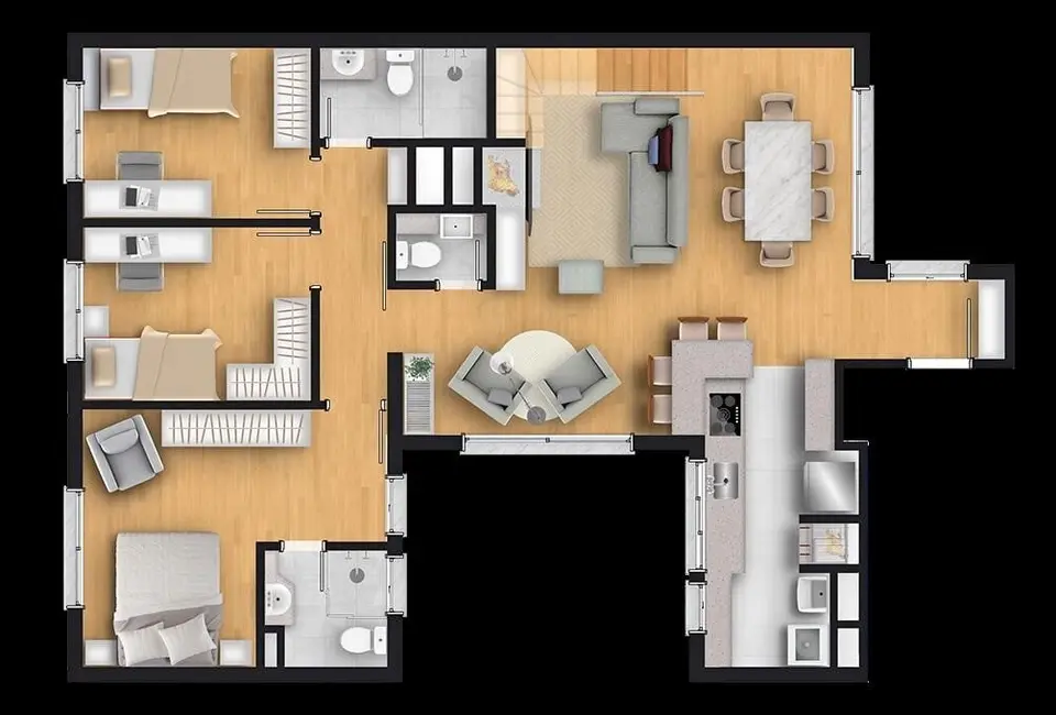 Apartamento com 3 quartos à venda, 105m2 em Passo da Areia, Porto Alegre - RS - imagem 6 Foto 6 de Apartamento com 3 quartos à venda, 105m2 em Passo da Areia, Porto Alegre - RS