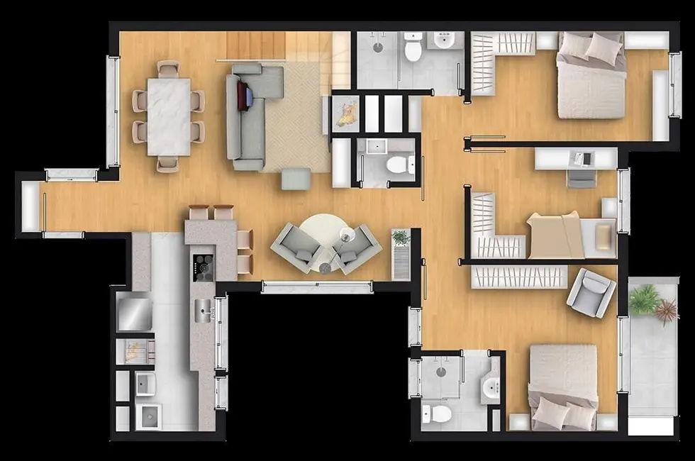 Apartamento com 3 quartos à venda, 105m2 em Passo da Areia, Porto Alegre - RS - imagem 8 Foto 8 de Apartamento com 3 quartos à venda, 105m2 em Passo da Areia, Porto Alegre - RS