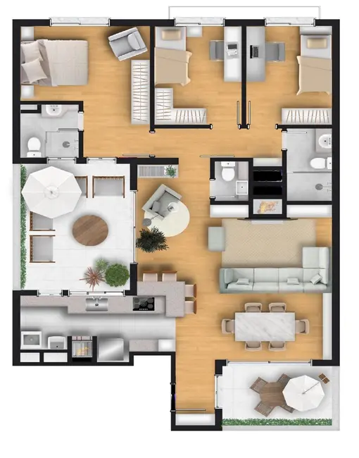 Foto 4 de Apartamento com 3 quartos à venda, 127m2 em Passo da Areia, Porto Alegre - RS