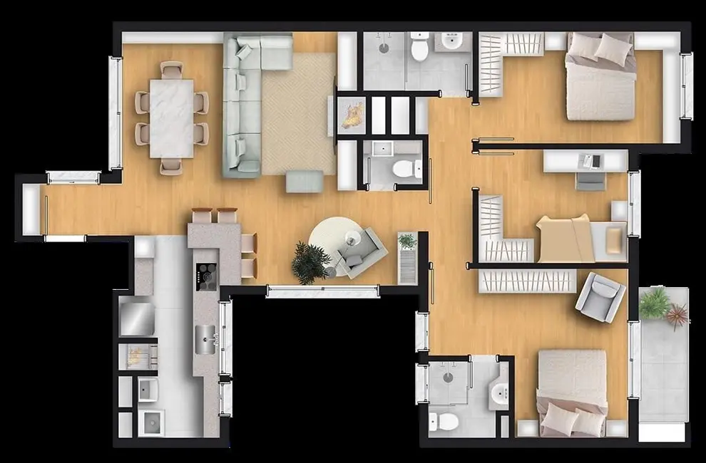 Foto 3 de Apartamento com 3 quartos à venda, 127m2 em Passo da Areia, Porto Alegre - RS