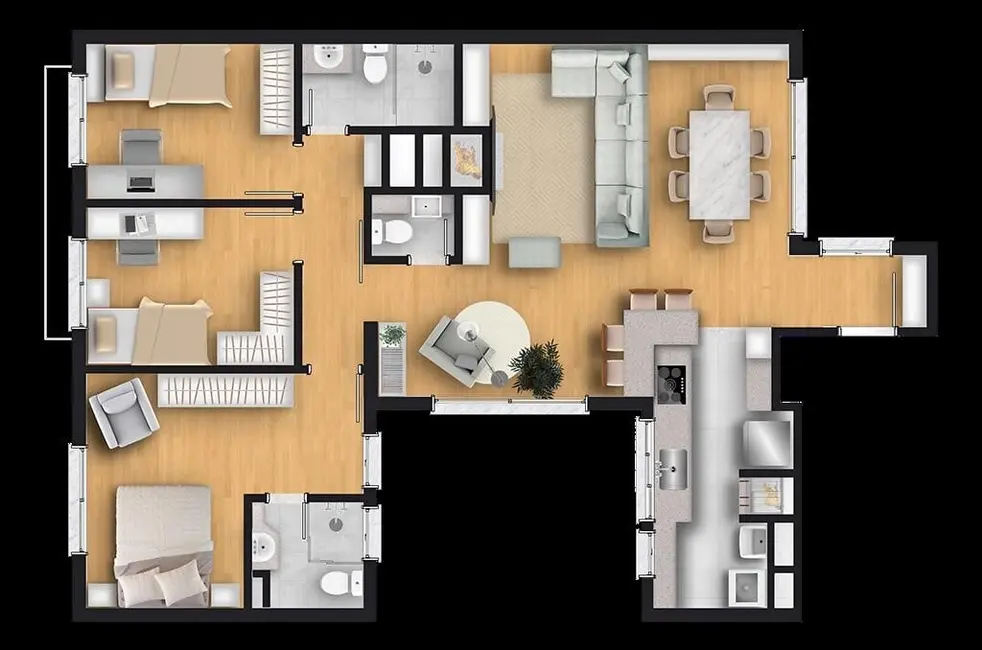 Foto 2 de Apartamento com 3 quartos à venda, 127m2 em Passo da Areia, Porto Alegre - RS