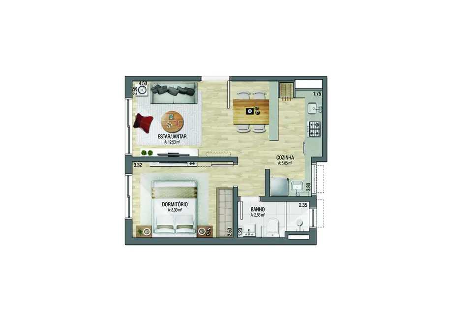 Foto 2 de Apartamento com 1 quarto à venda, 34m2 em Menino Deus, Porto Alegre - RS