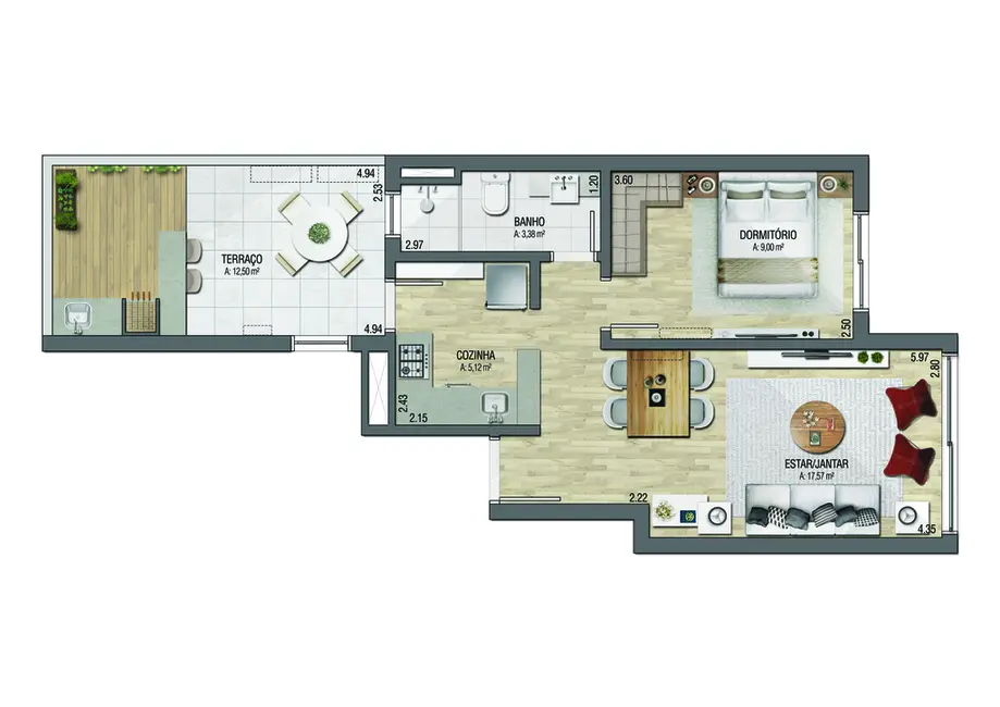 Foto 4 de Apartamento com 1 quarto à venda, 34m2 em Menino Deus, Porto Alegre - RS