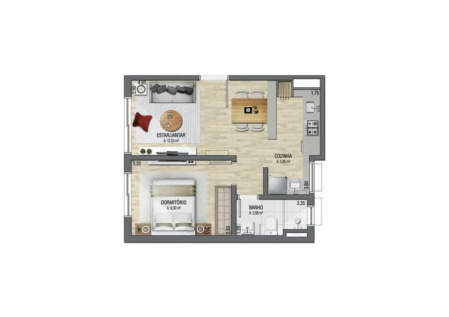Apartamento com 1 quarto à venda, 41m2 em Menino Deus, Porto Alegre - RS - imagem 2 Foto 2 de Apartamento com 1 quarto à venda, 41m2 em Menino Deus, Porto Alegre - RS