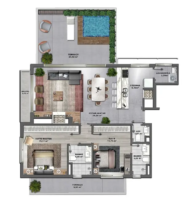 Foto 4 de Apartamento com 2 quartos à venda, 105m2 em Mont Serrat, Porto Alegre - RS