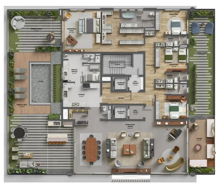 Apartamento com 4 quartos à venda, 382m2 em Bela Vista, Porto Alegre - RS - imagem 6 Foto 6 de Apartamento com 4 quartos à venda, 382m2 em Bela Vista, Porto Alegre - RS