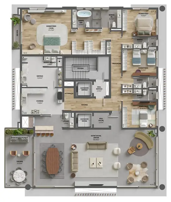 Foto 2 de Apartamento com 4 quartos à venda, 382m2 em Bela Vista, Porto Alegre - RS